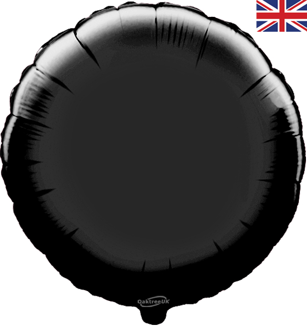 18 Inch Foil Balloon – Black – Round