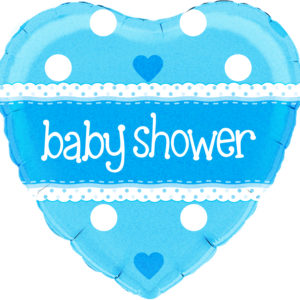 18 Inch Foil Balloon – Baby Shower Heart – Blue Holographic