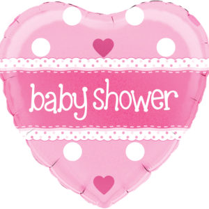 18 Inch Foil Balloon – Baby Shower Heart – Pink Holographic