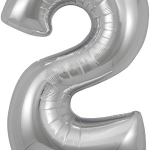 34 Inch Silver Number Balloons