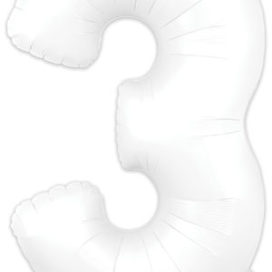 34 Inch Matte White Number Balloons